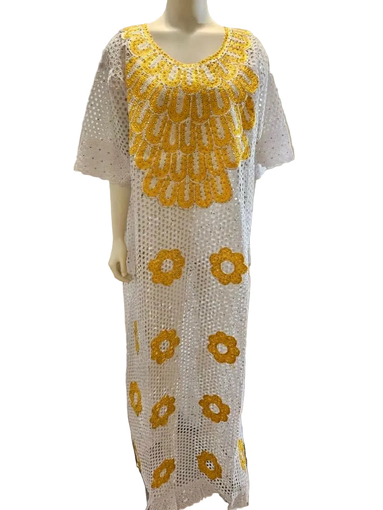 African Embroidered Lace Kaftan Dress Afro American Outfits