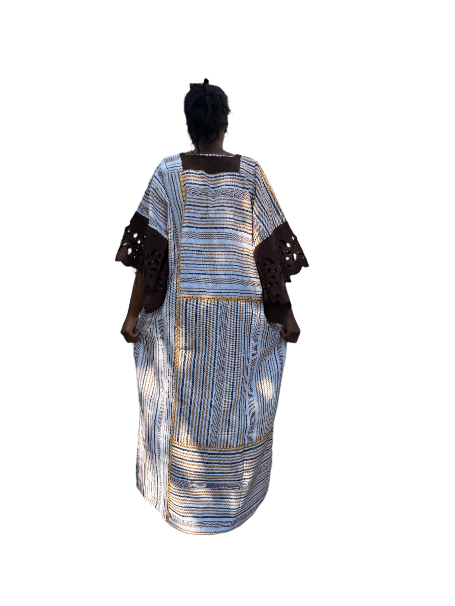 Special African Traditional Woven Aso-Oke/Kente Boubou Maxi Dress