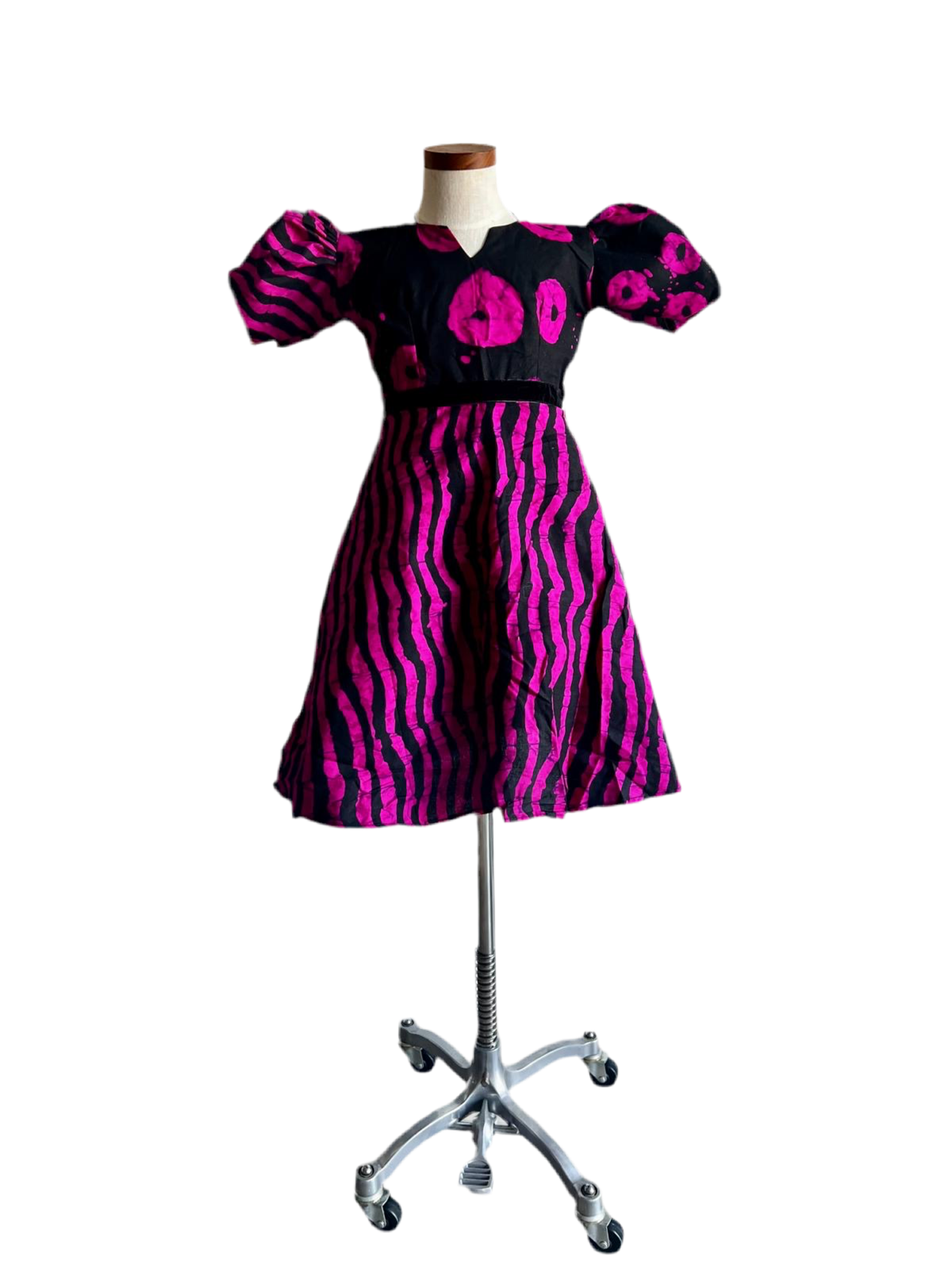 African Wax Ankara Print Afro Sunshine Girls Pink Ball Dress