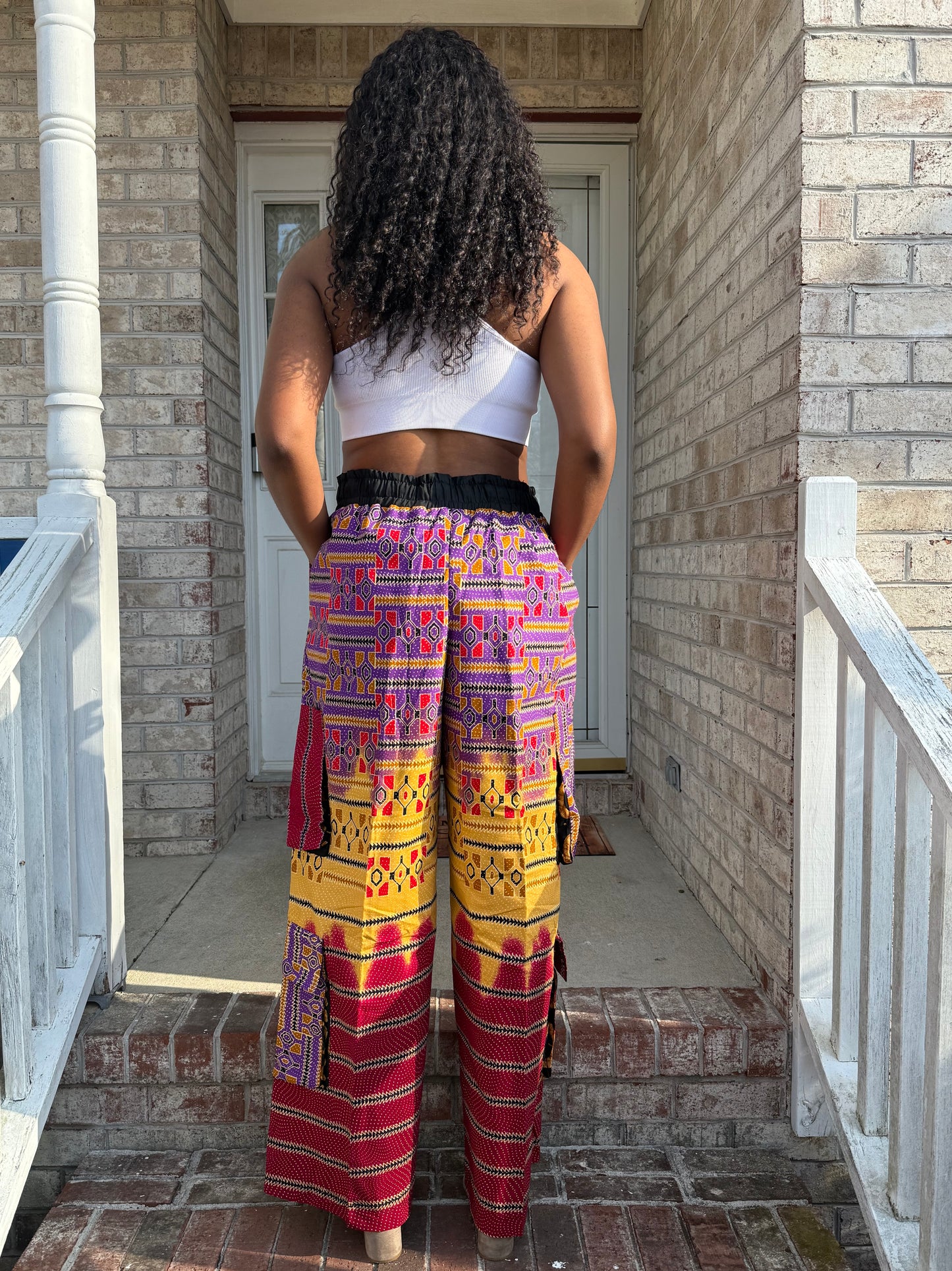 African Ankara Wax Prints  Double Pockets Cargo Pants/Bottom