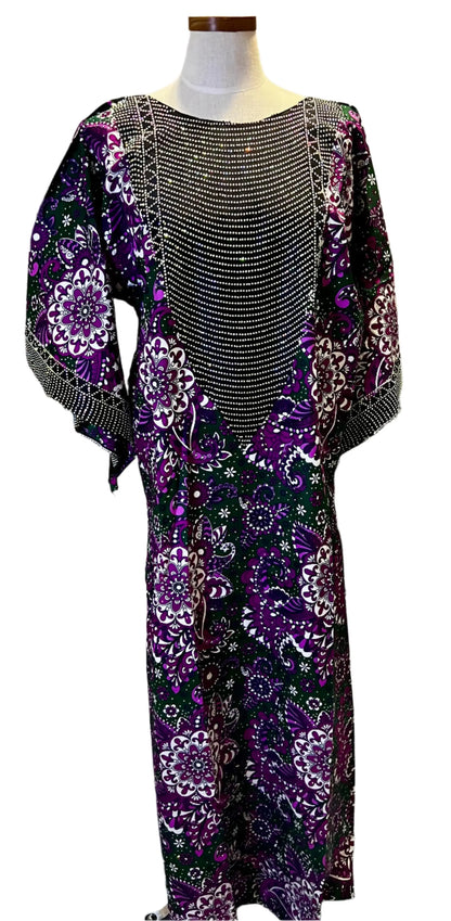 Ankara Kaftan with Stones Afro American Outfits
