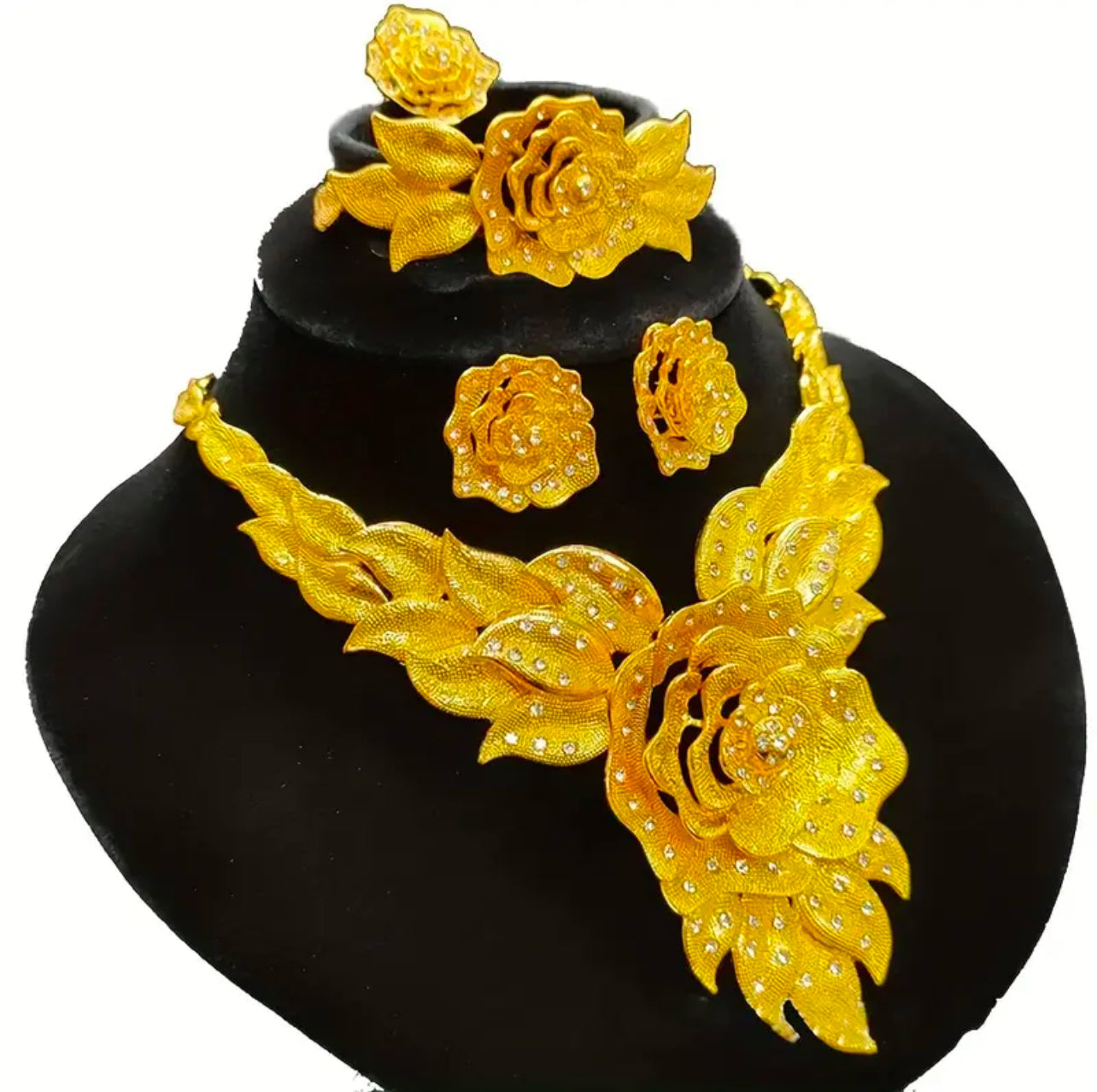 Exquisite Flower Jewelry Set Afro American Outfits