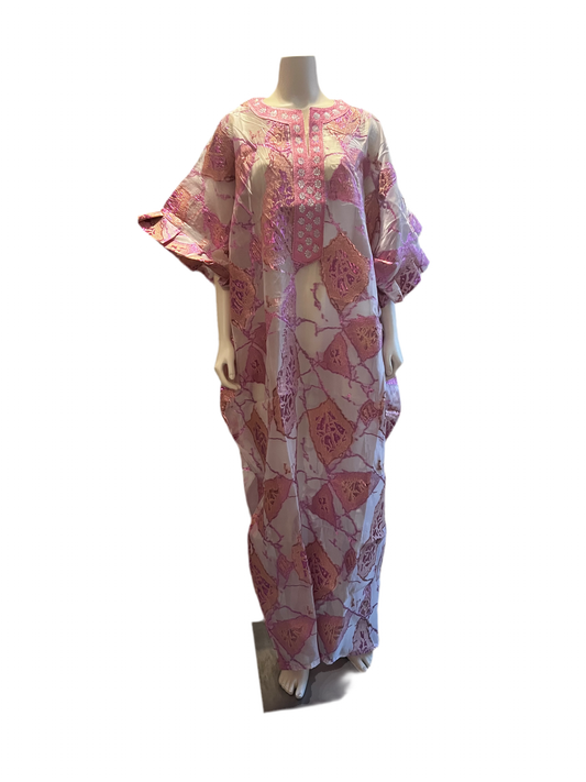 Afro Jaquard Tulle Kaftan Dress