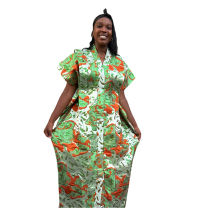Luxury Rich Aunty Damask Brocade Bubu/Boubou Dress