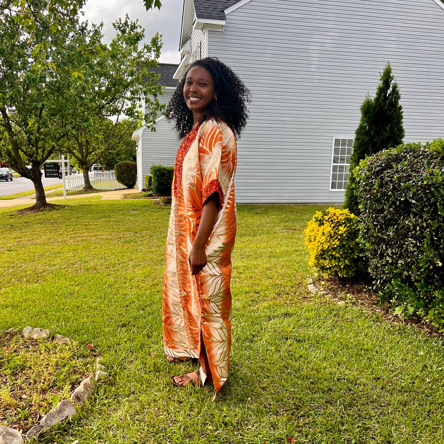 African Unique Damask Brocade with Sequins Boubou/Maxi Dress