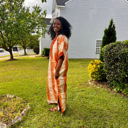 African Unique Damask Brocade with Sequins Boubou/Maxi Dress