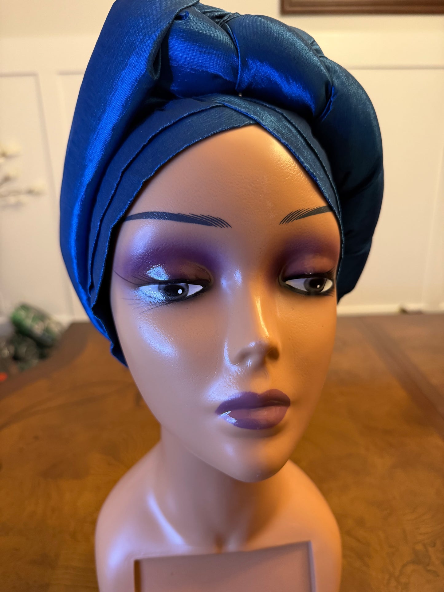 African Double Patterned Afro Abeke Turban/Hat/Cap