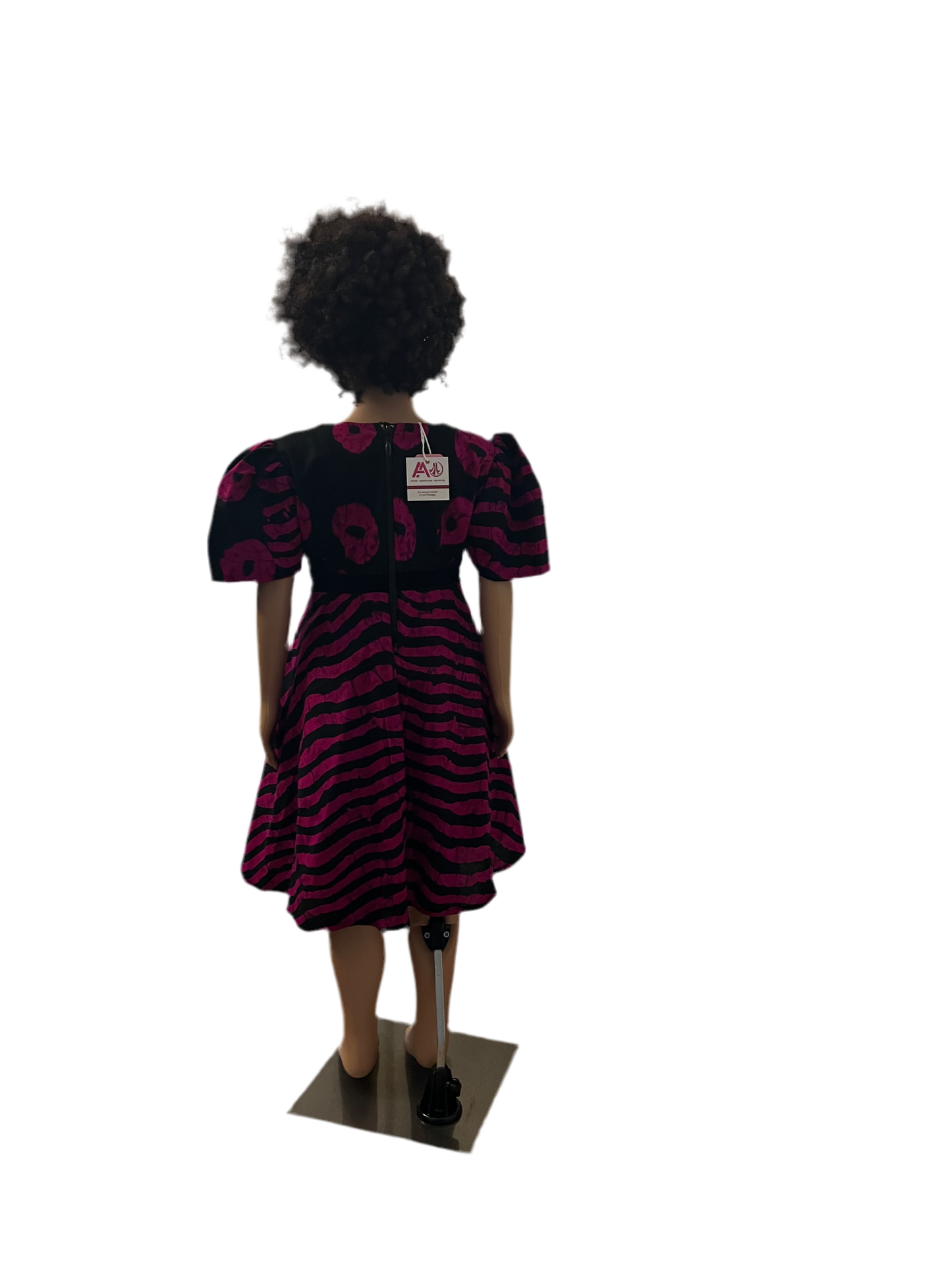 African Wax Ankara Print Afro Sunshine Girls Pink Ball Dress