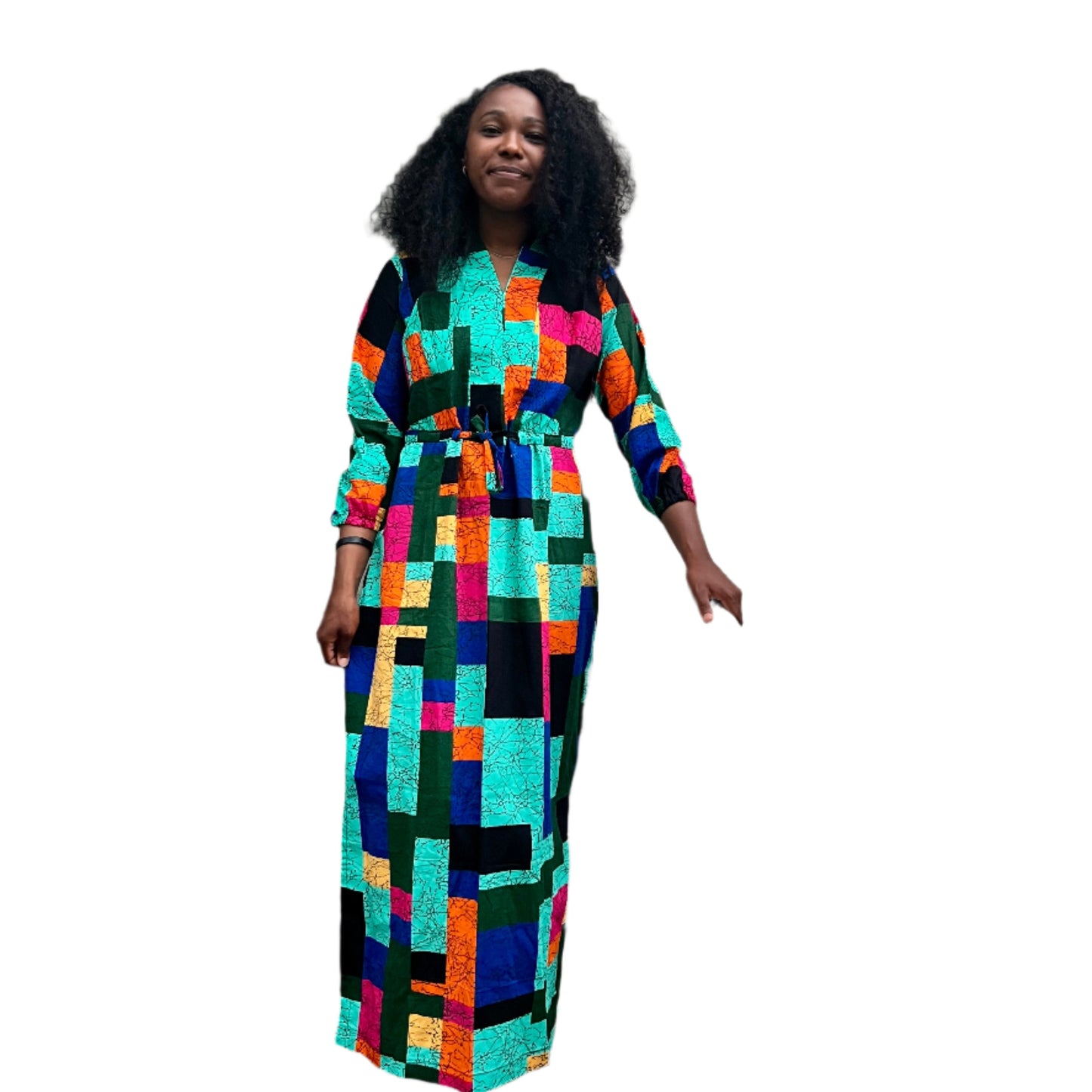 African Print Ankara Tie waist Sisi Eko Dress