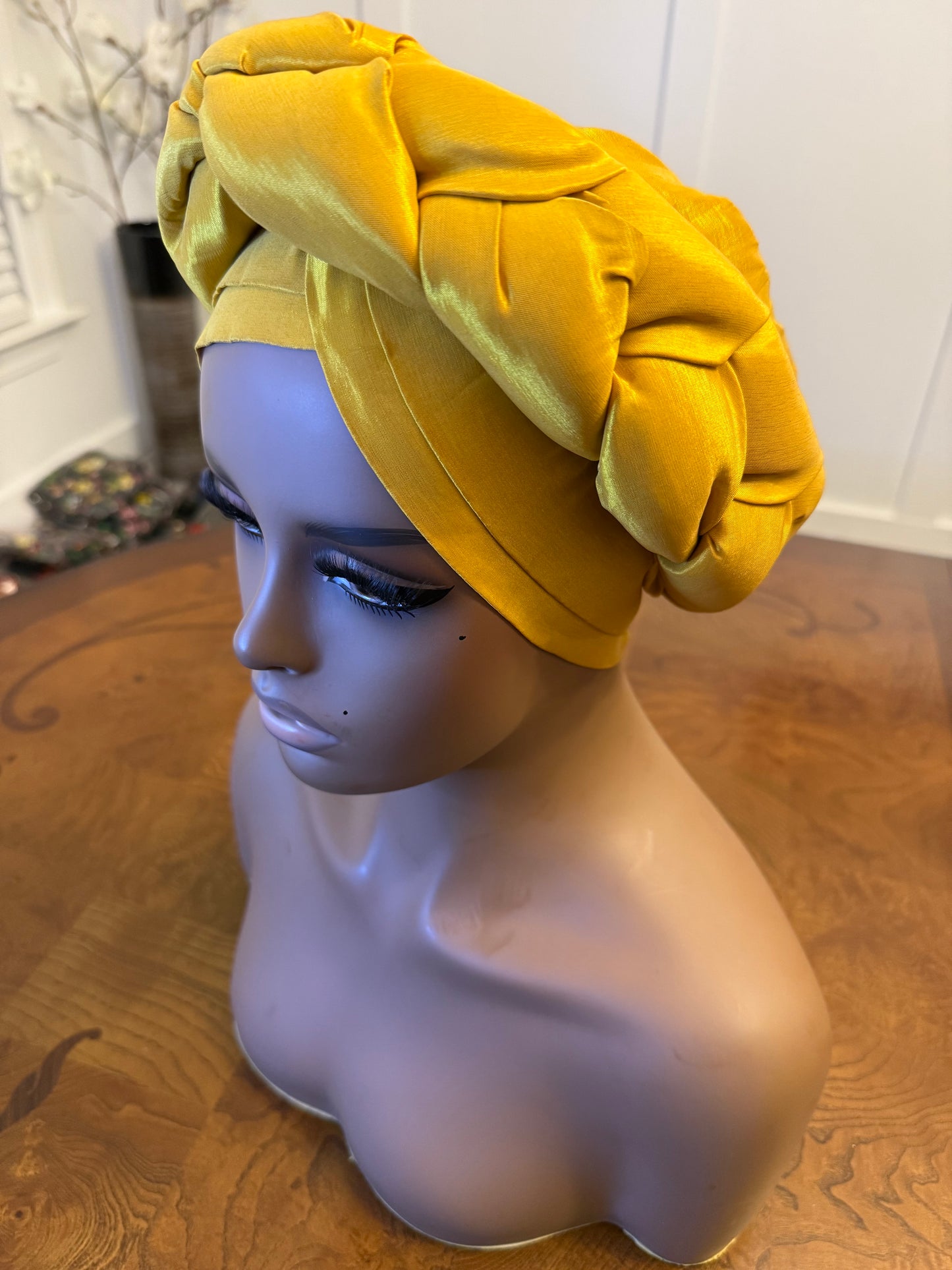 African Double Patterned Afro Abeke Turban/Hat/Cap