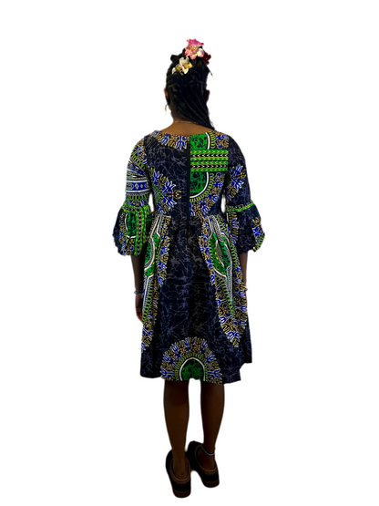 African Ethnic Print Ankara Afro Gabriela Dress