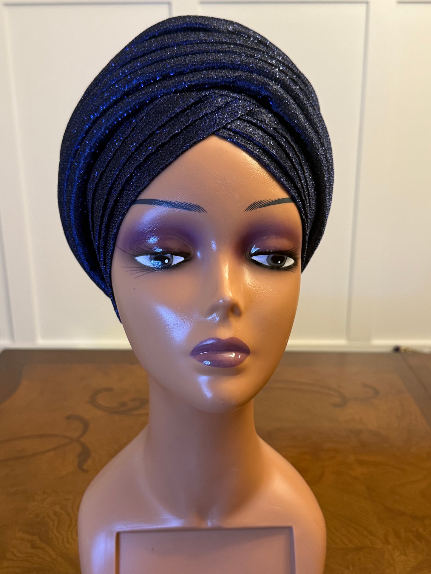 African glittering Step Patterned Turban