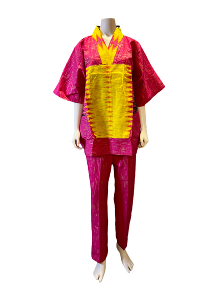 Afro Kente Gold Buga Pant Set Afro American Outfits