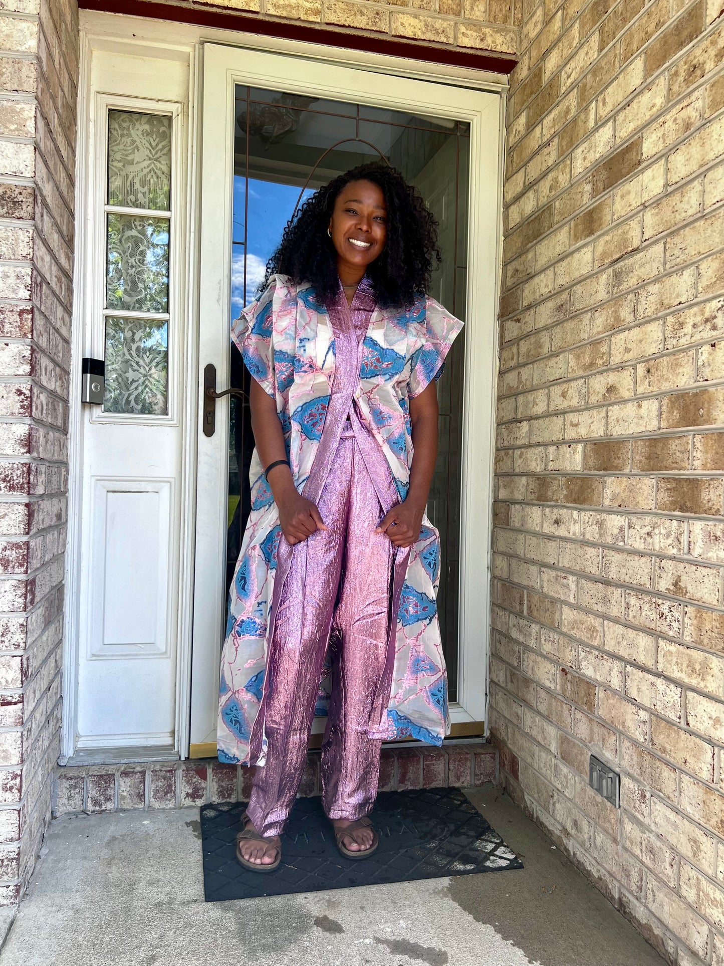 Afro Chic African Luxury Jacquard Brocade Beaded 2p Pant Set Afro American Outfits