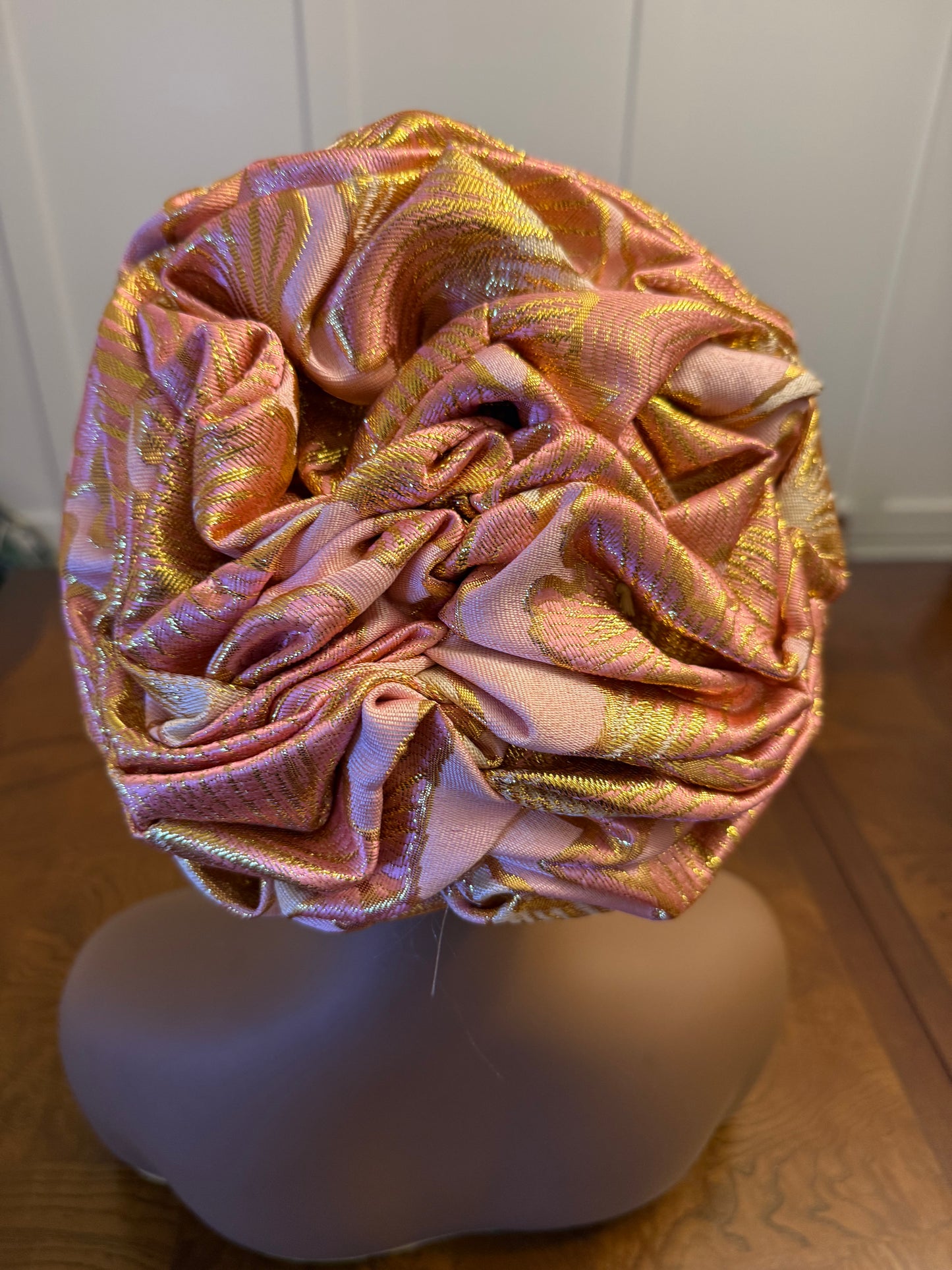 African Damask Flower Shaped Turban /Dastar/Hijab/Chador/Tigno/ headscarf/wrap/Hat