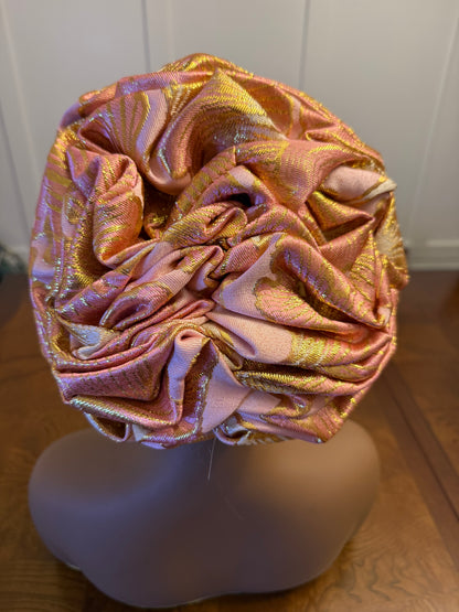African Damask Flower Shaped Turban /Dastar/Hijab/Chador/Tigno/ headscarf/wrap/Hat
