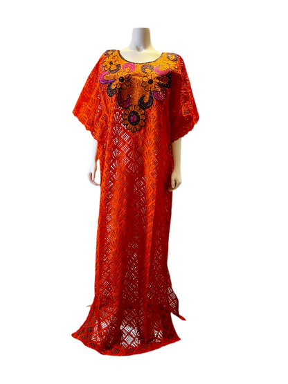African Luxury Afro Embroidered Lace Boubou Dress Afro American Outfits