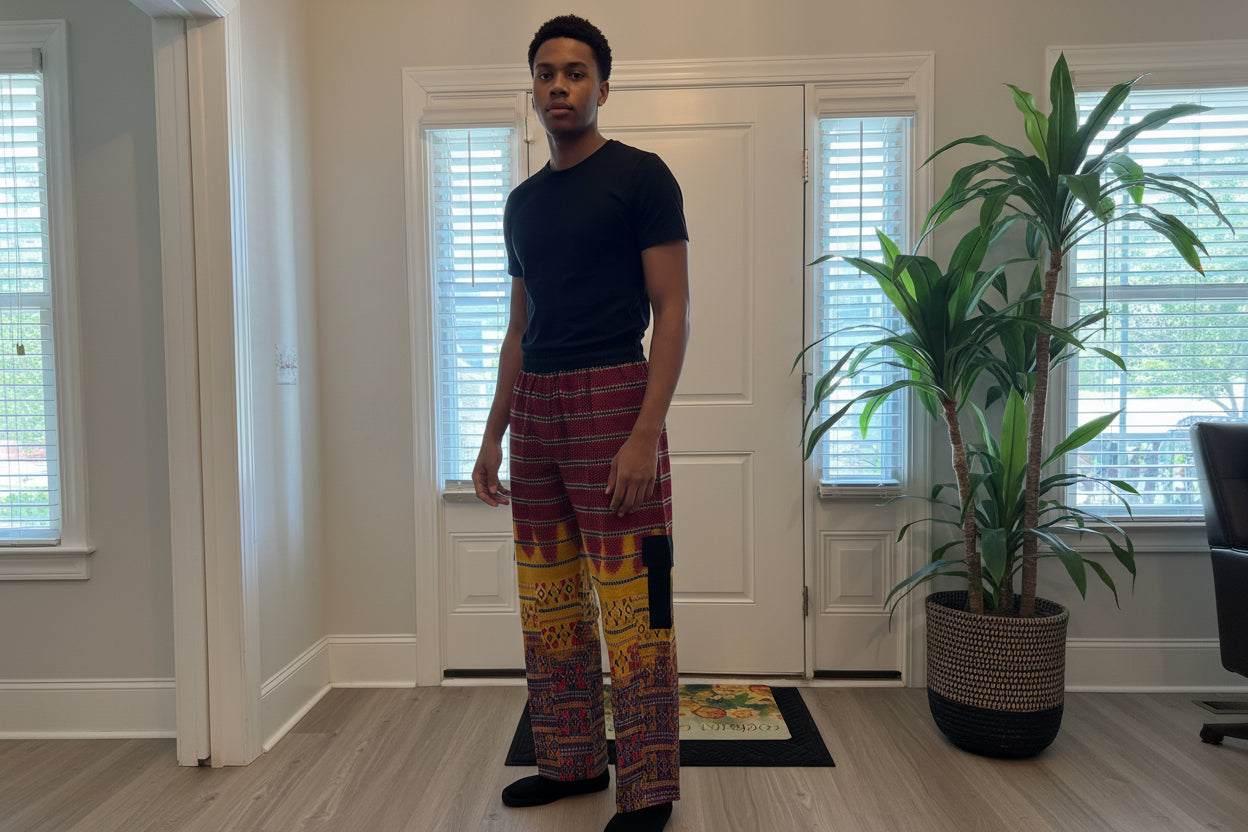 African Ankara Wax Prints  Double Pockets Cargo Pants/Bottom for Men