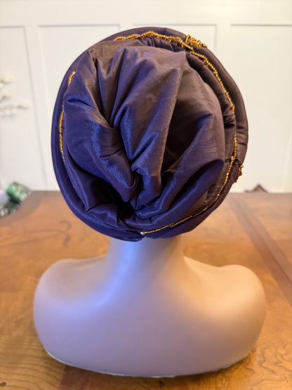 African 2/3 in 1p Hand Beaded luxury Turban