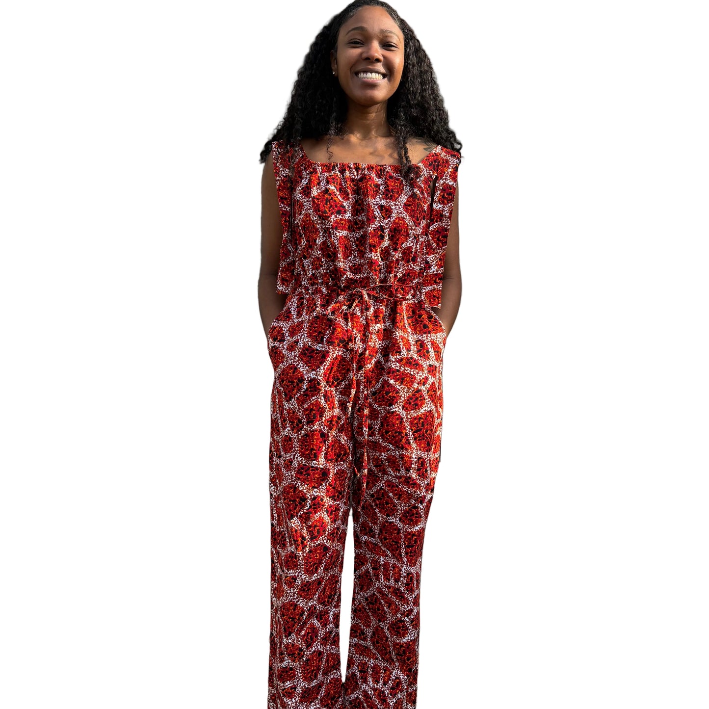 African Ankara Wax Print Afro Zina Jumpsuit Afro American Outfits