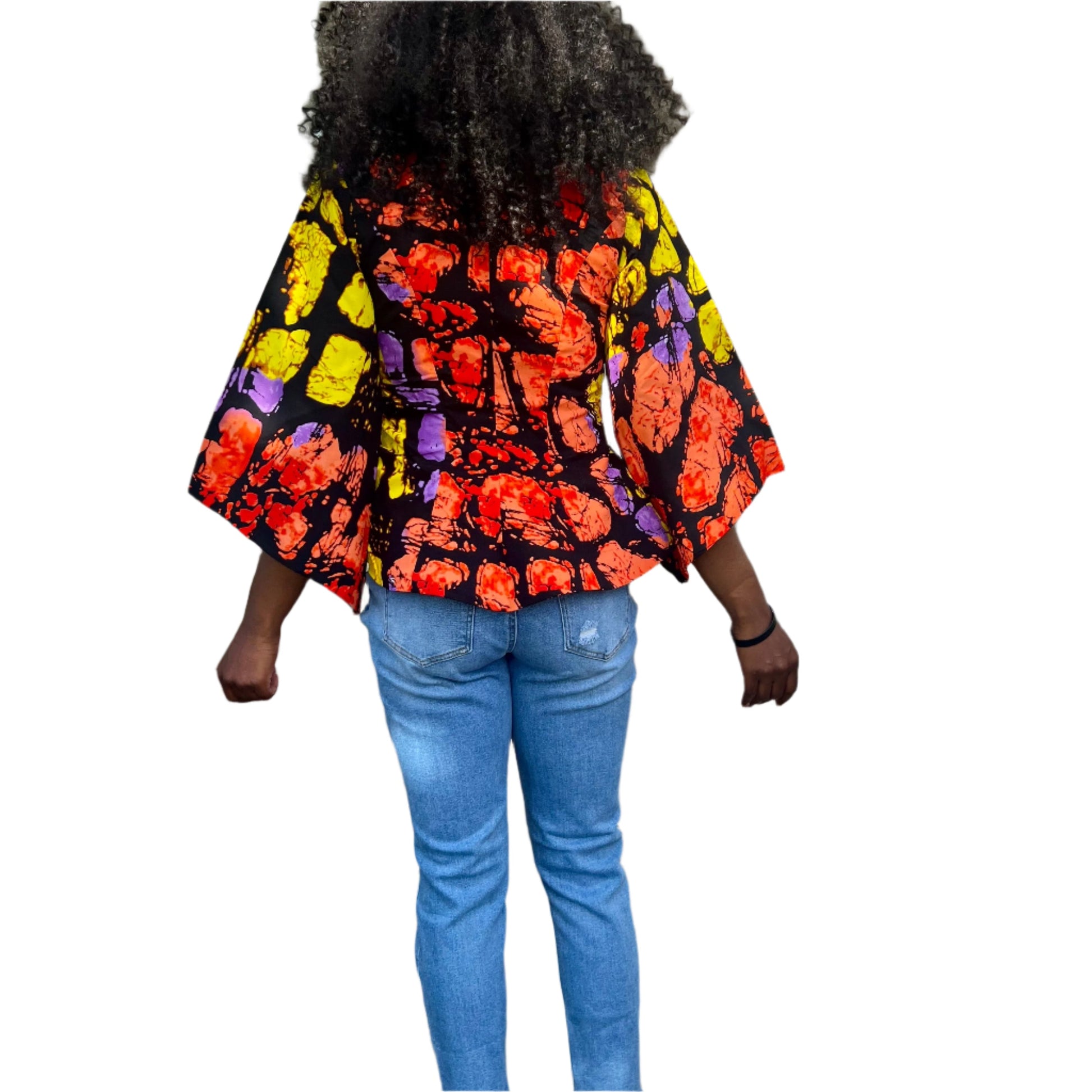 African Prints Ankara Fitted Tops/Blouse Afro American Outfits