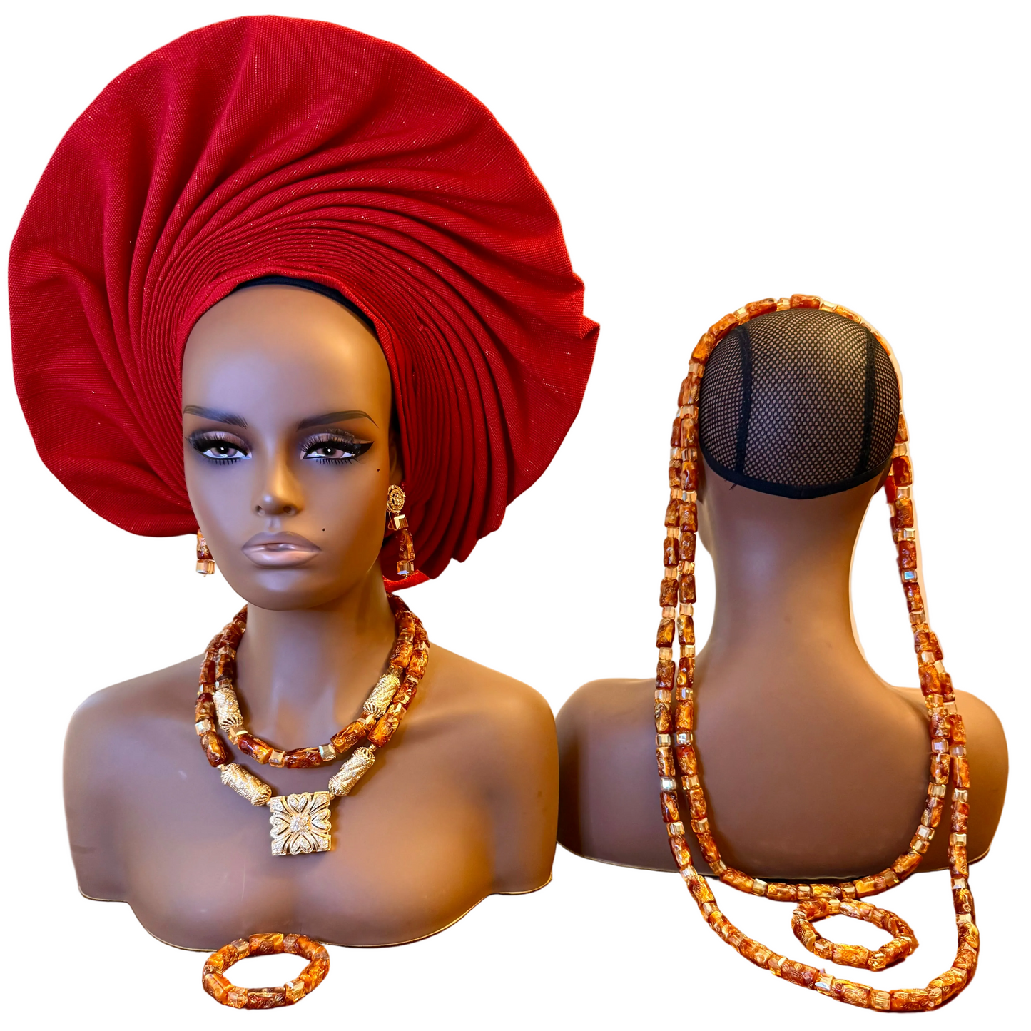 African Traditional Handmade Beads Set for Bride and Groom Afro American Outfits