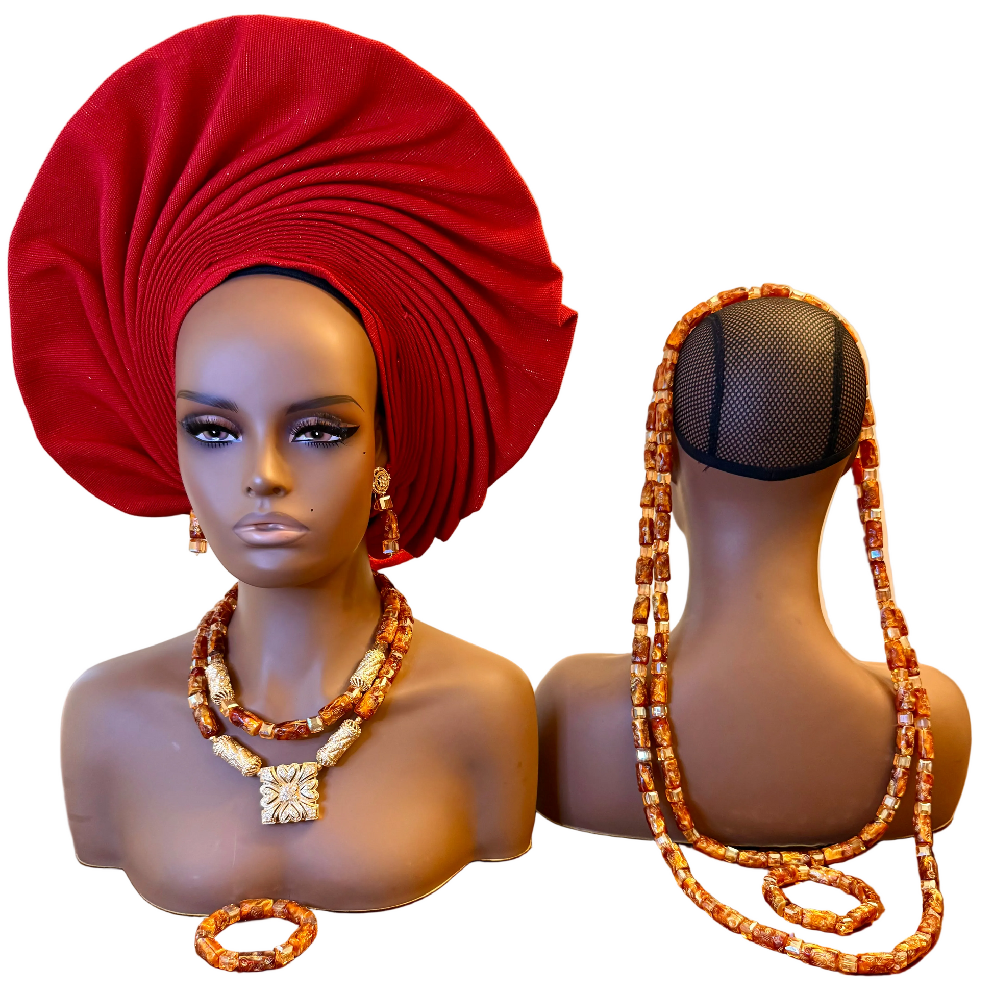 African Traditional Handmade Beads Set for Bride and Groom Afro American Outfits