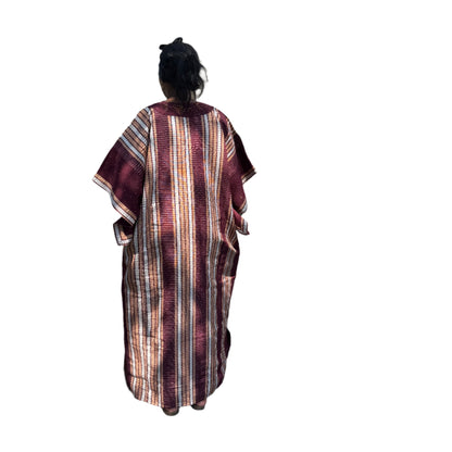 Special African Traditional Woven Aso-Oke/Kente Bubu Maxi Dress