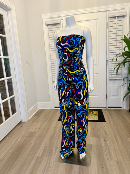Modern African Ankara Wax Print Afro Evelyn 3p Women Pant Set