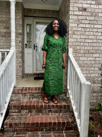 African Print Ankara Tie waist Sisi Eko Dress