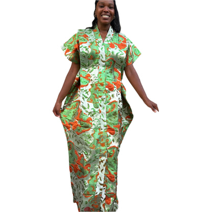 Luxury Rich Aunty Damask Brocade Bubu/Boubou Dress