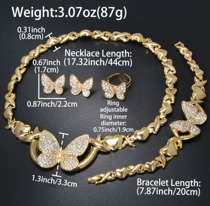 Butterfly Jewelry Set Afro American Outfits