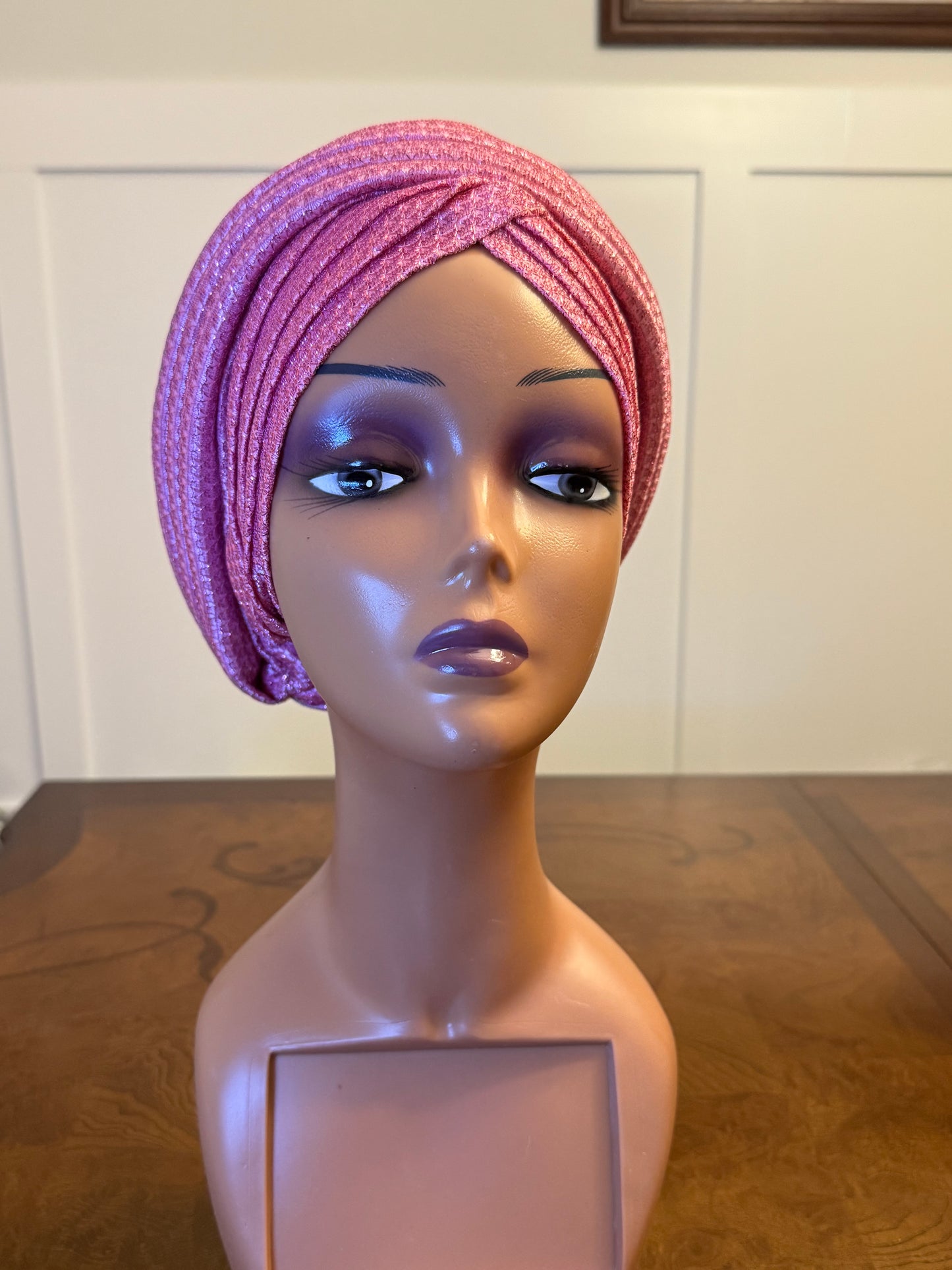 African glittering Step Patterned Turban