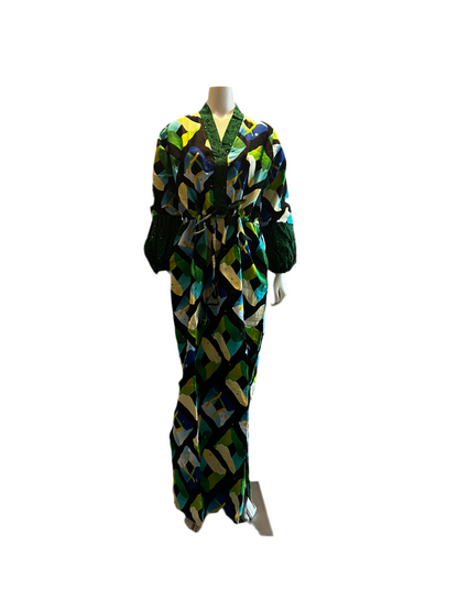 African Wax Print Ankara Tie Waist Sisi Eko Dress