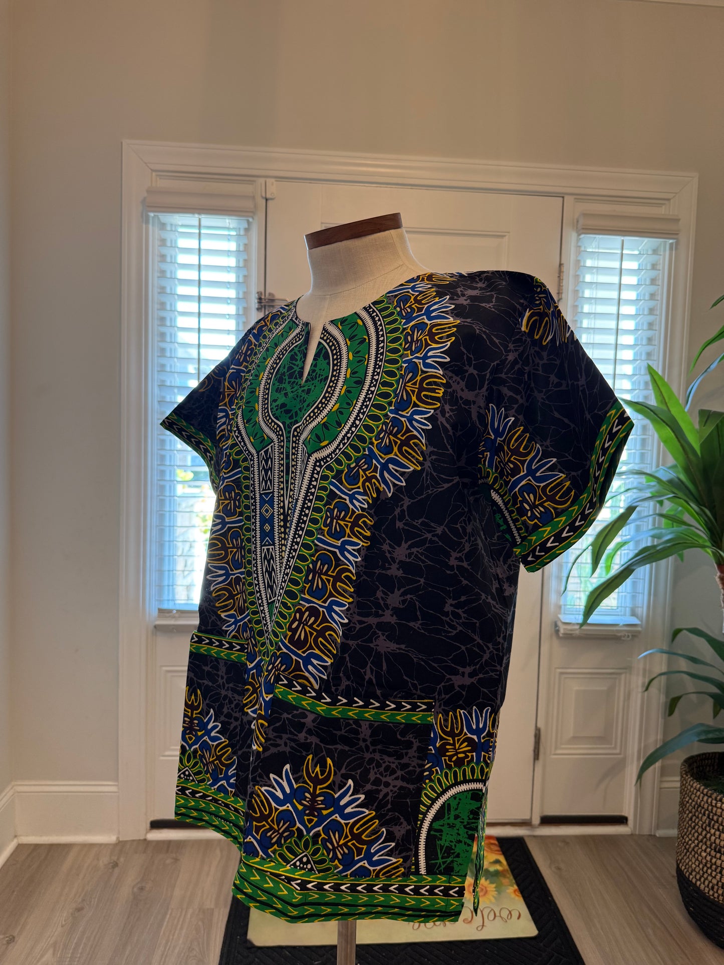 African Ethnic Print Men Danshiki Top
