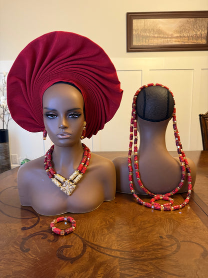 African Traditional Handmade Beads Set for Bride and Groom Afro American Outfits