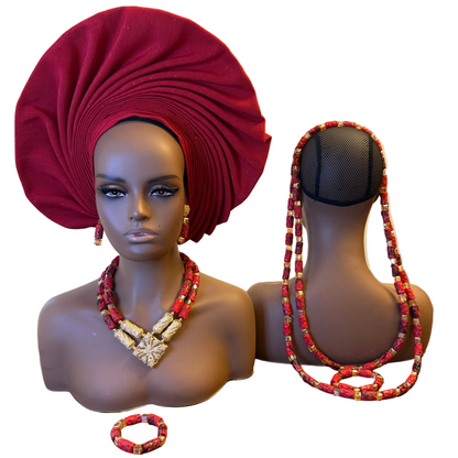 African Traditional Handmade Beads Set for Bride and Groom Afro American Outfits