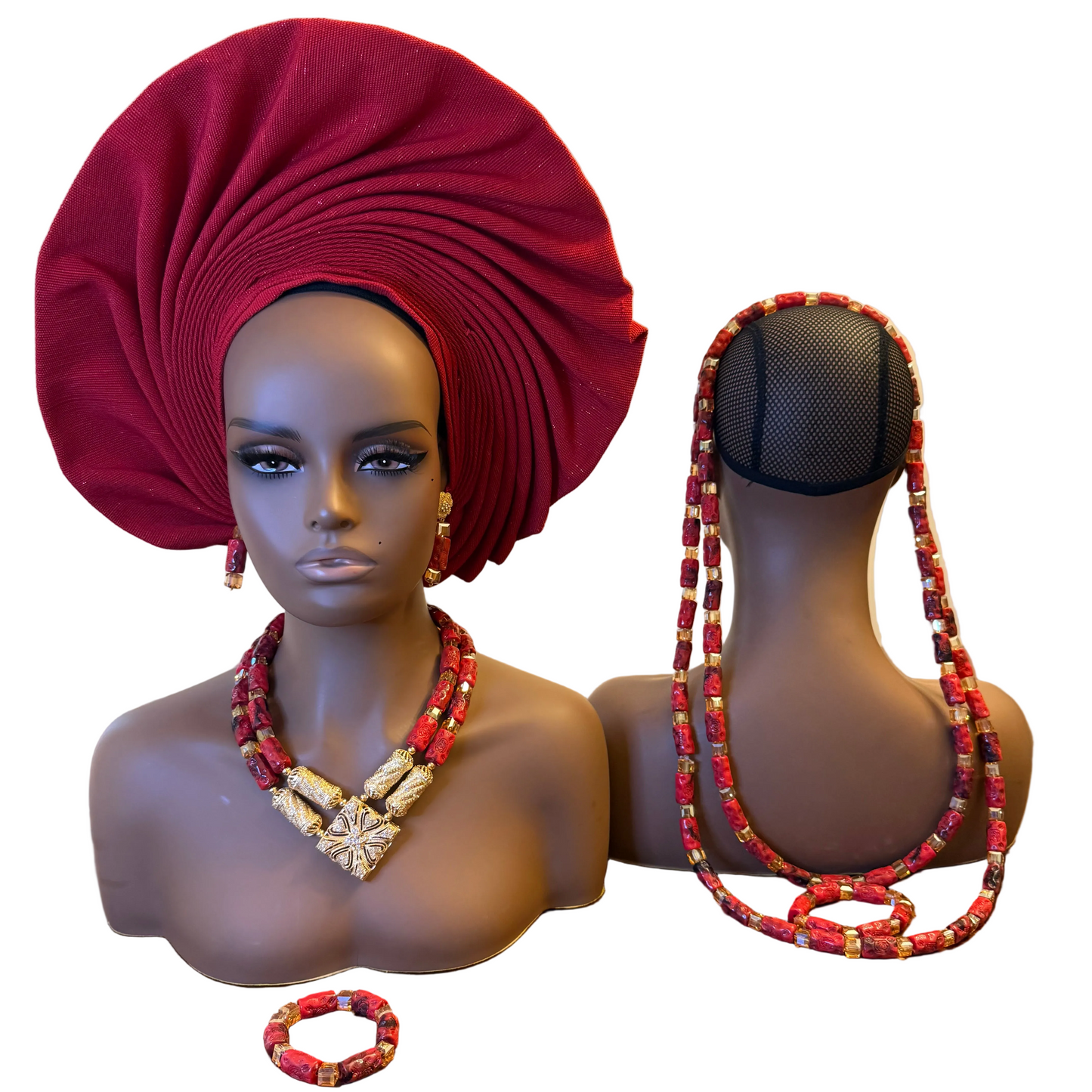 African Traditional Handmade Beads Set for Bride and Groom Afro American Outfits