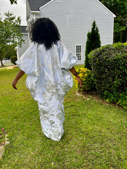 Luxury Afro Talia Damask Brocade Boubou Maxi Dress