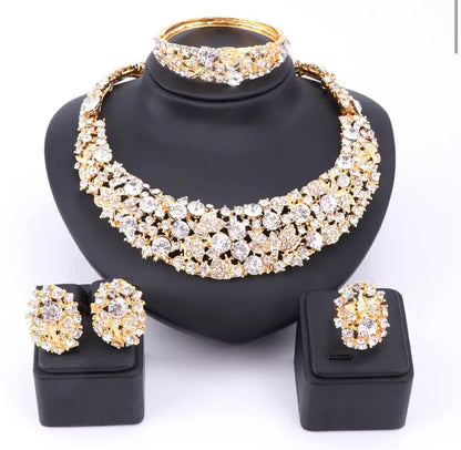 Butterfly Rhinestone Jewelry Set Afro American Outfits