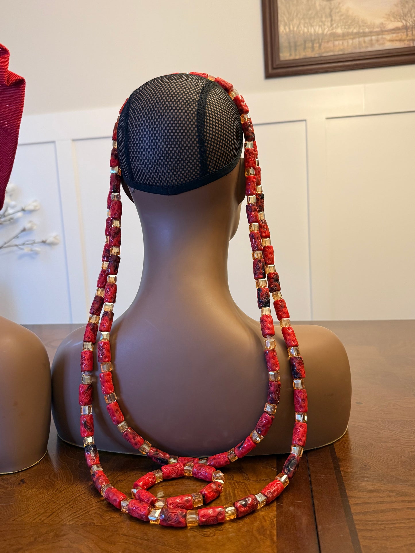 African Traditional Handmade Beads Set for Groom Afro American Outfits