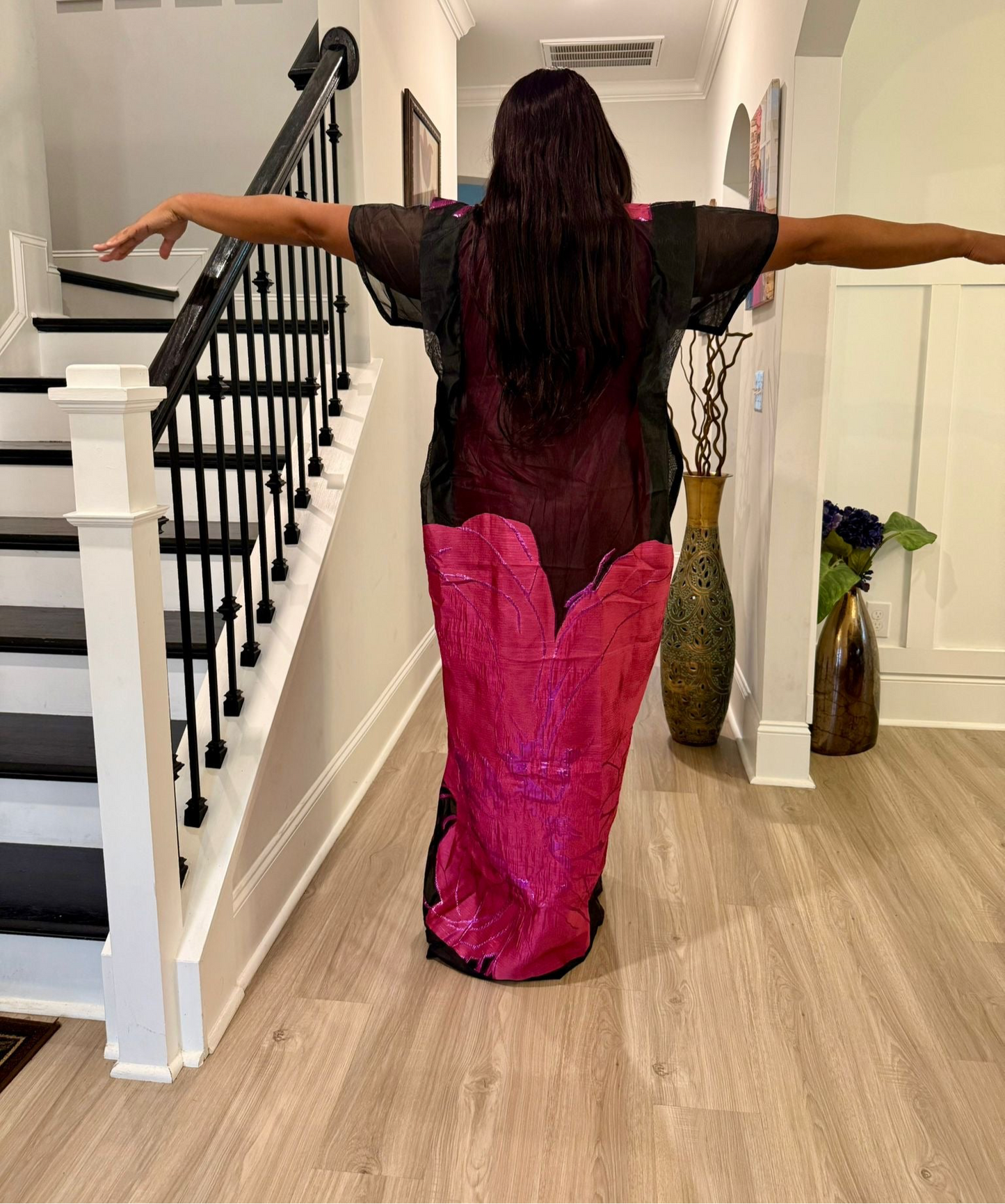 Luxury African Modern European Organza Brocade Bubu/Boubou Maxi Dress with Inner wear