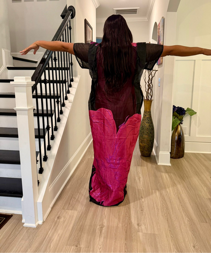 Luxury African Modern European Organza Brocade Bubu/Boubou Maxi Dress with Inner wear