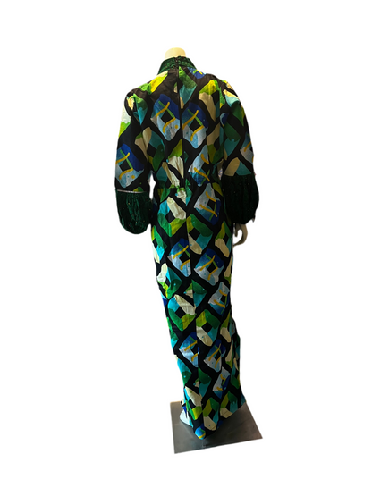 African Wax Print Ankara Tie Waist Sisi Eko Dress