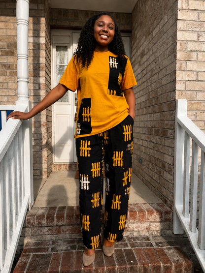 African Print Ankara T. Shirt Cargo 2p Set