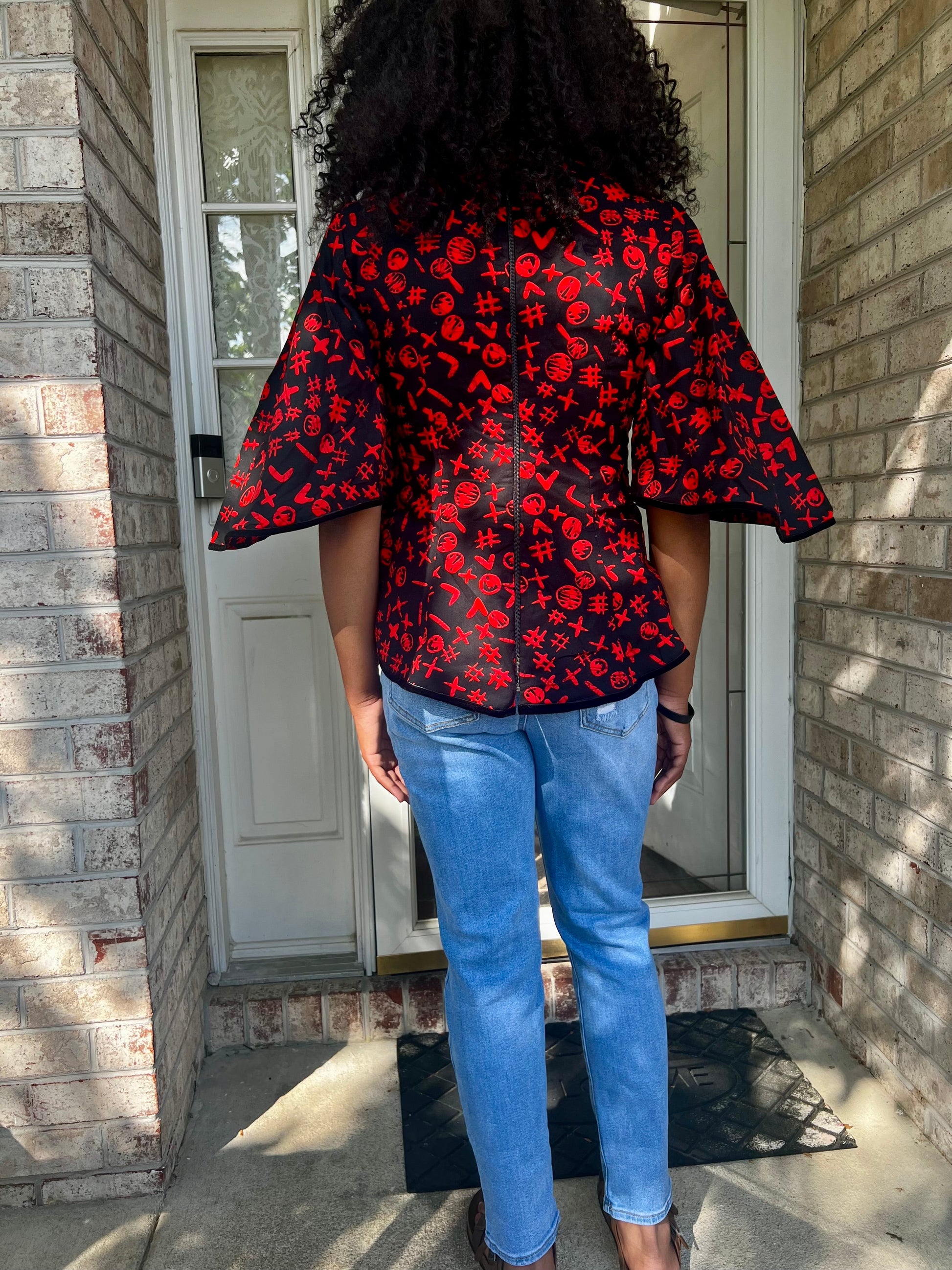 African Prints Ankara Fitted Tops/Blouse Afro American Outfits