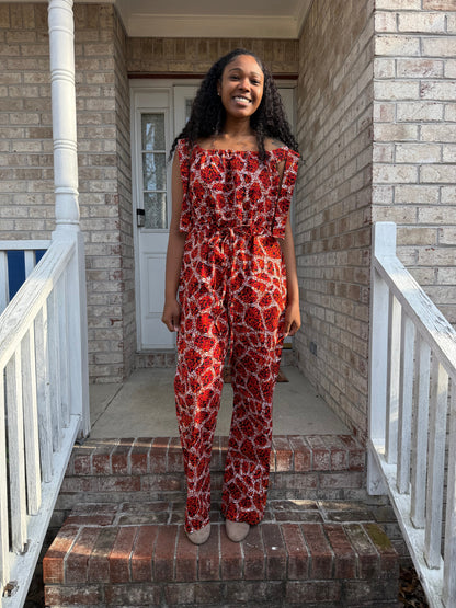 African Ankara Wax Print Afro Zina Jumpsuit Afro American Outfits