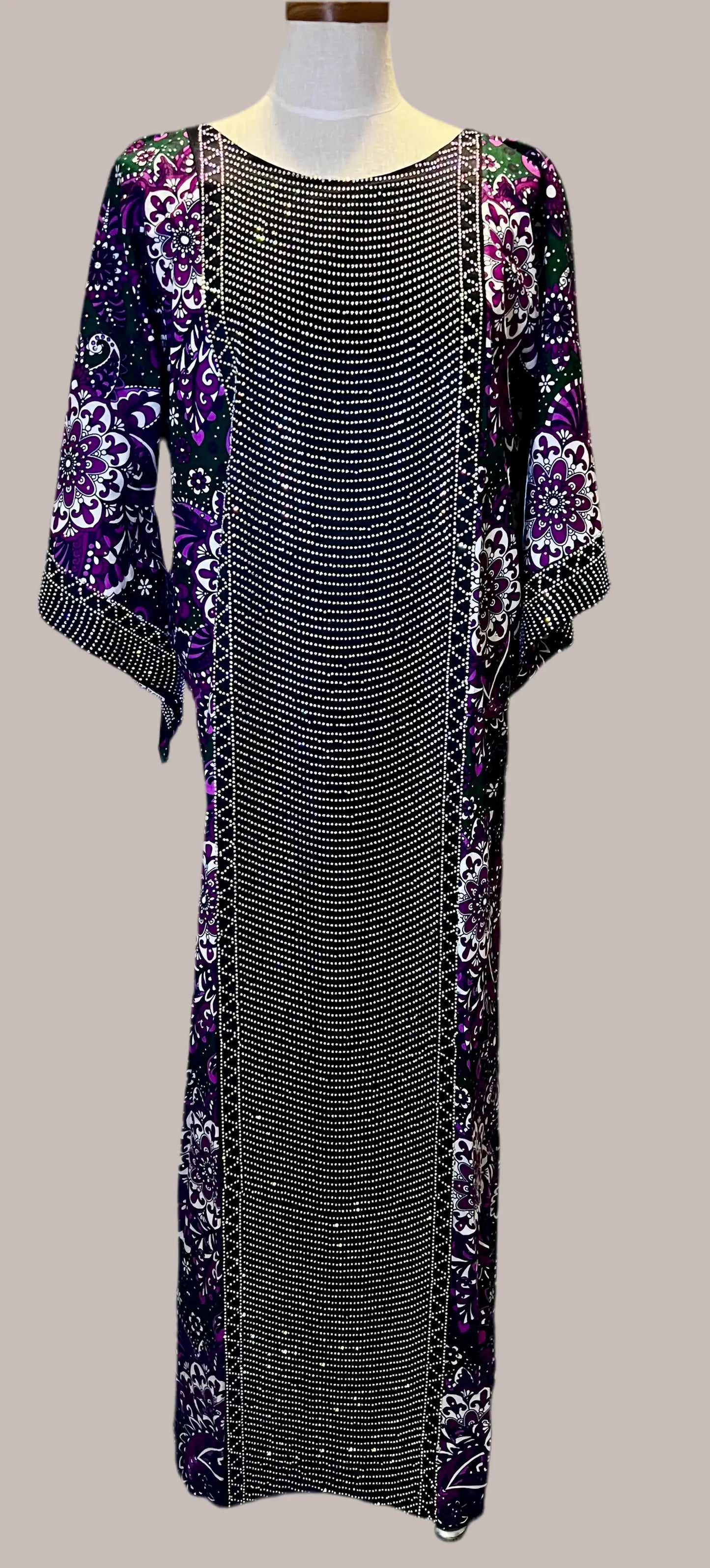 Ankara Kaftan with Front Stones Afro American Outfits
