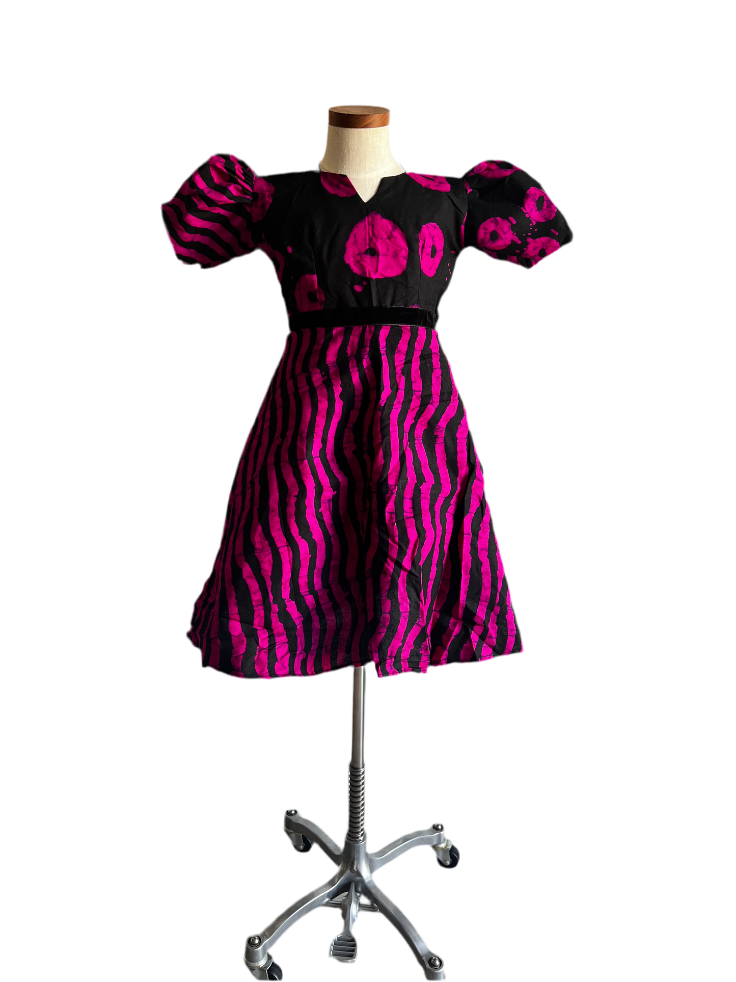 African Wax Ankara Print Afro Sunshine Girls Pink Ball Dress