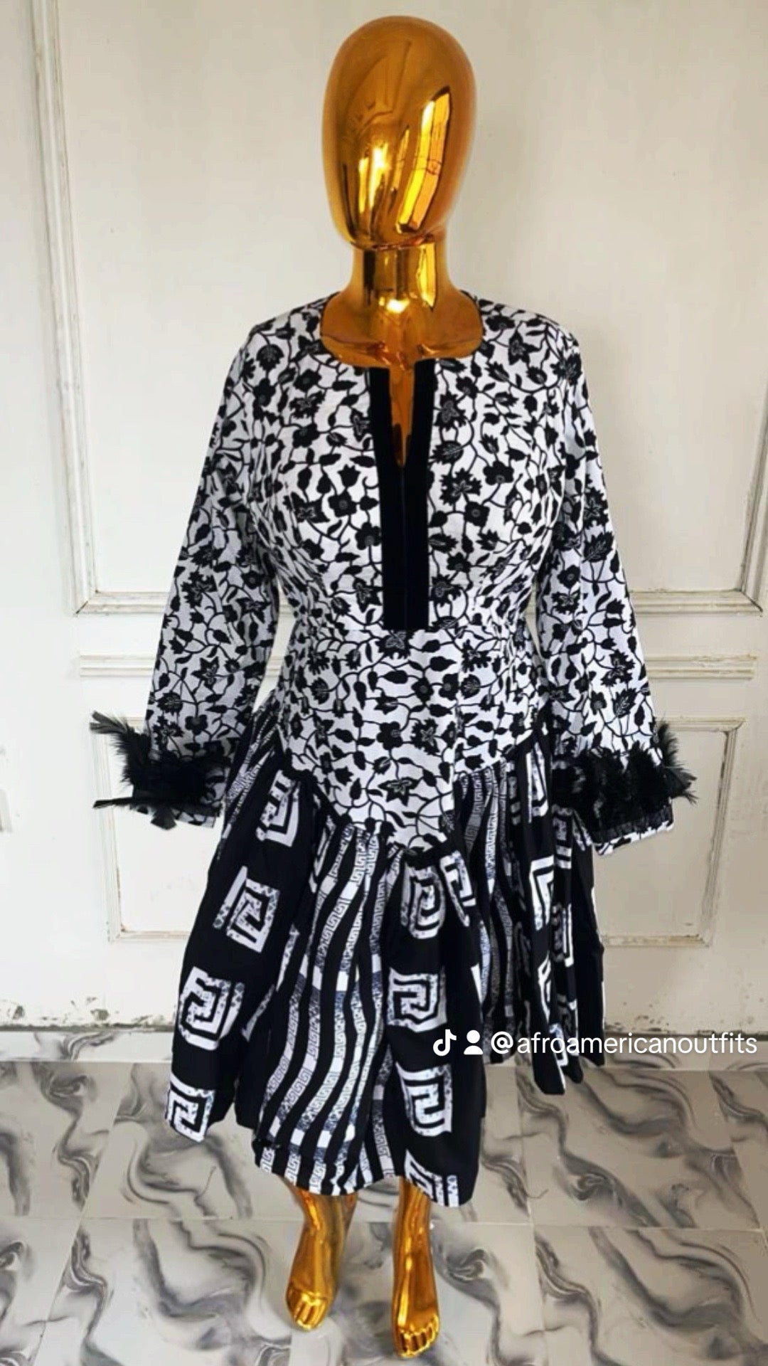 African Prints Ankara 2 Tones Afro Jemima Fit and Flare